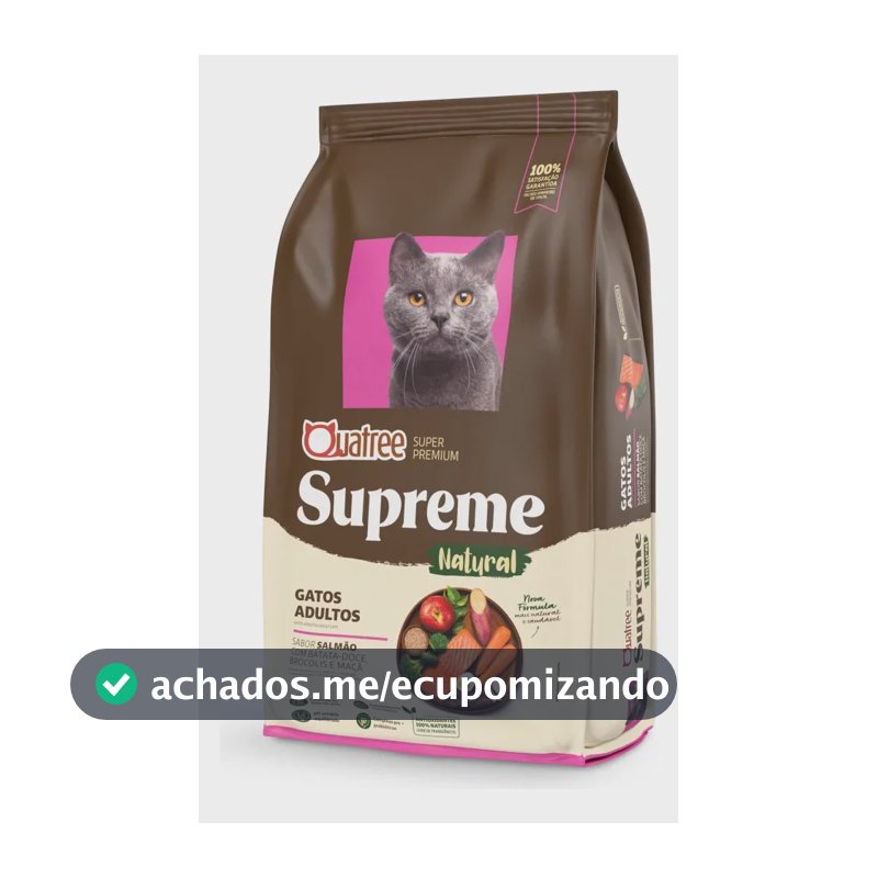 Ração Quatree Supreme Gatos Adultos Salmão Batata Doce 10,1kg