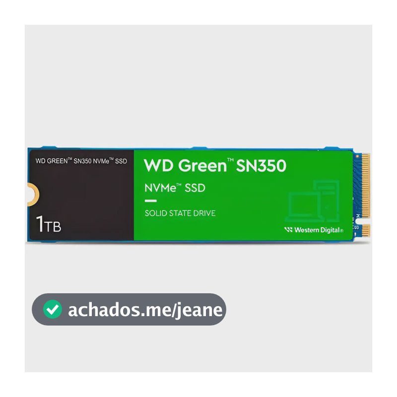 Ssd 1tb Western Digital Green Sn350 Nvme, Gen3, M.2 2280 Azul
