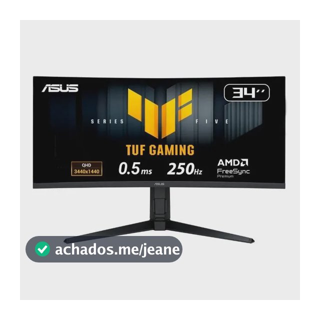 Monitor Gamer Curvo Asus Tuf Vg34wqml5a Wqhd 250hz 0.5ms Preto