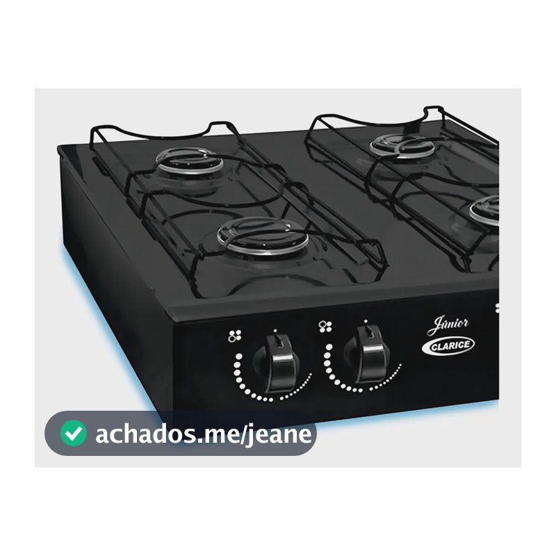 Fogão Portátil 4 Bocas Clarice Junior Preto GLP Acendimento Manual