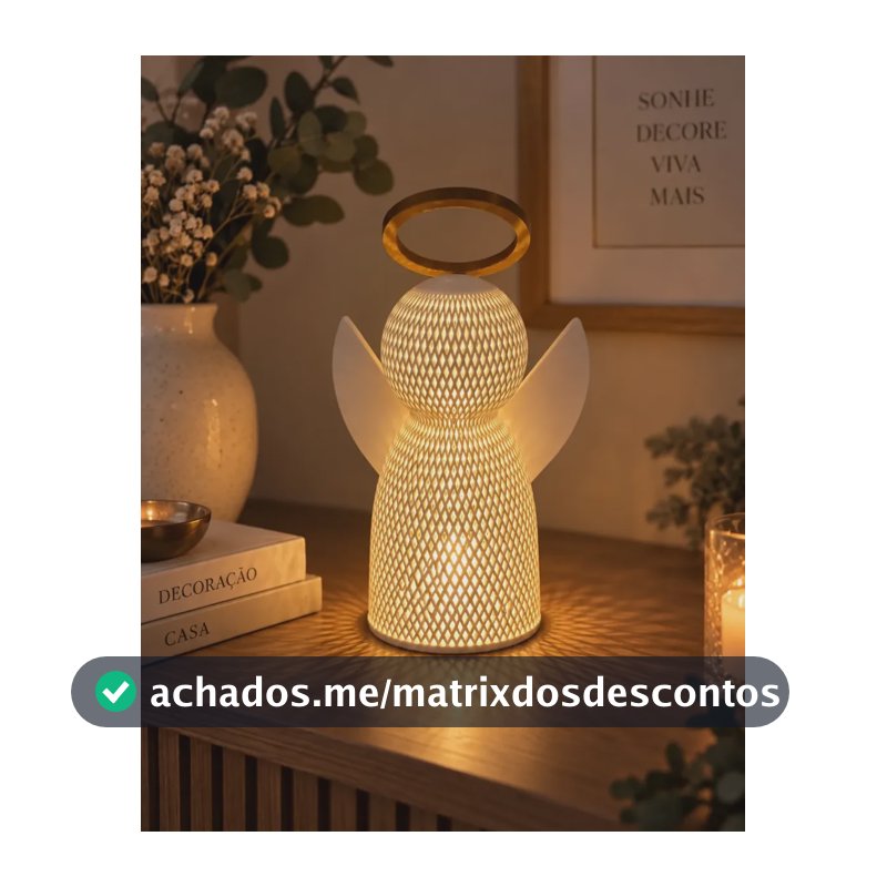 Anjo Natal Led Luminária Decorativa Mesa Presente 20cm 20cm