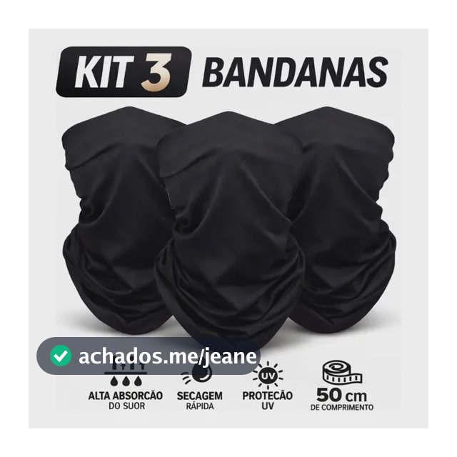 Kit 3 Bandana Tubular Ciclismo Mtb Corrida Esporte Balaclava