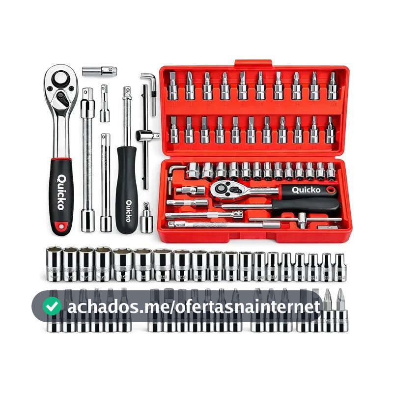 Kit Ferramentas 46 Peças Com Soquetes e Chaves Para Carro e Casa
