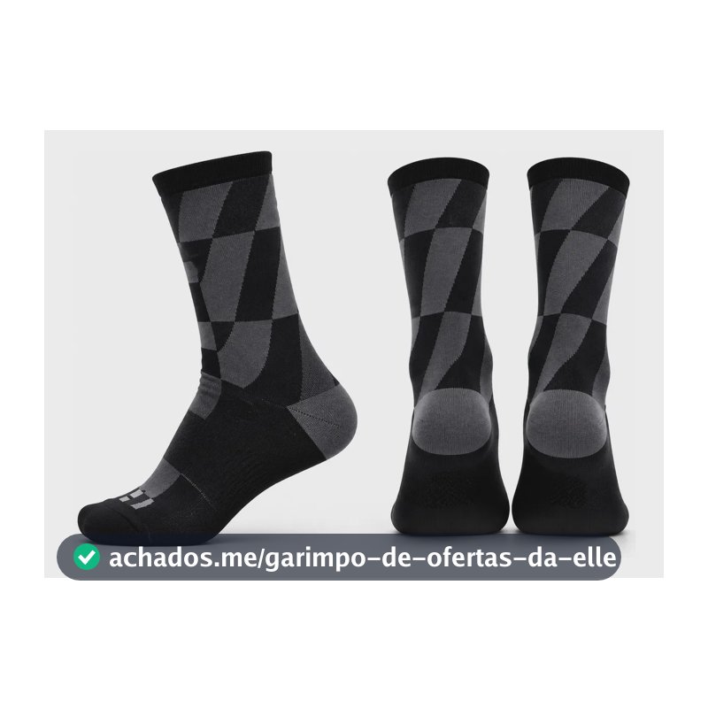 Meia Kappa Esportiva Poliamida Performance Quadri Cano Médio Preto-grafite 38-43