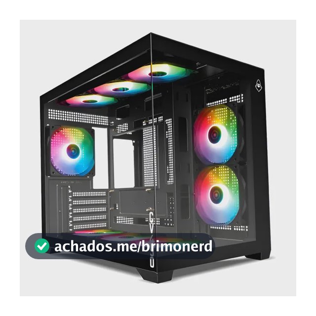 Gabinete Gamer Mancer Cv450, Mini Tower, 9 Fans, Vidro Preto
