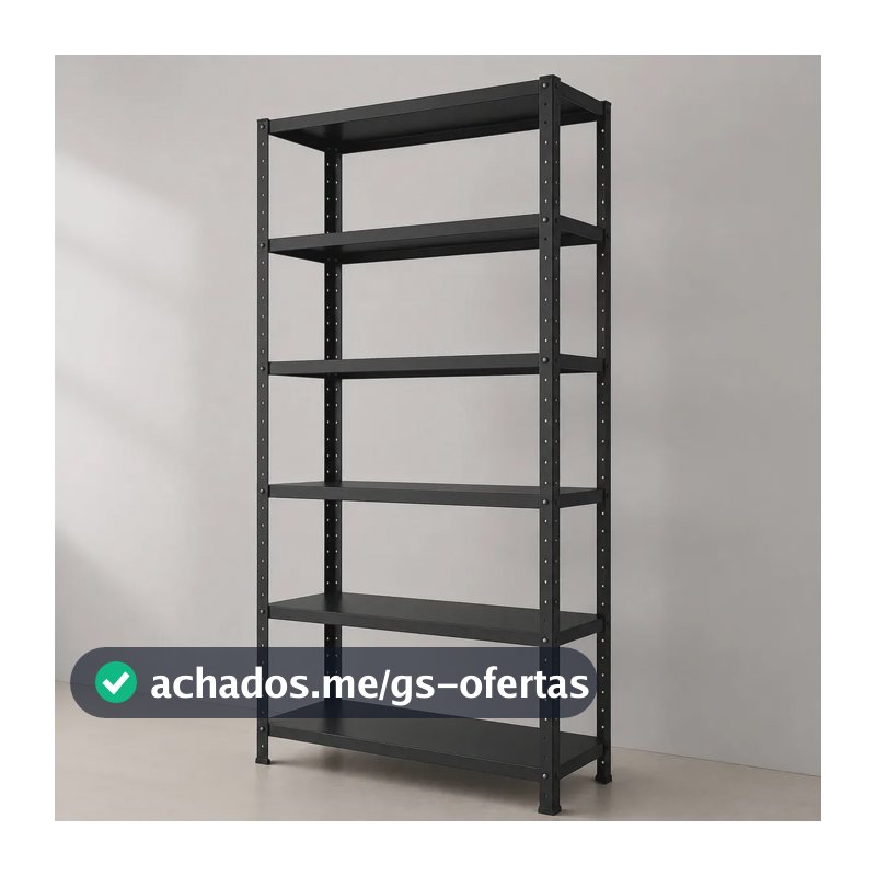 Estante De Aço 6 Prateleiras 198x90cm Multiuso Resistente Preto