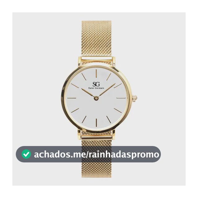 Relógio Feminino Dourado Chelsea Gold 32mm Fundo Branco Saint Germain