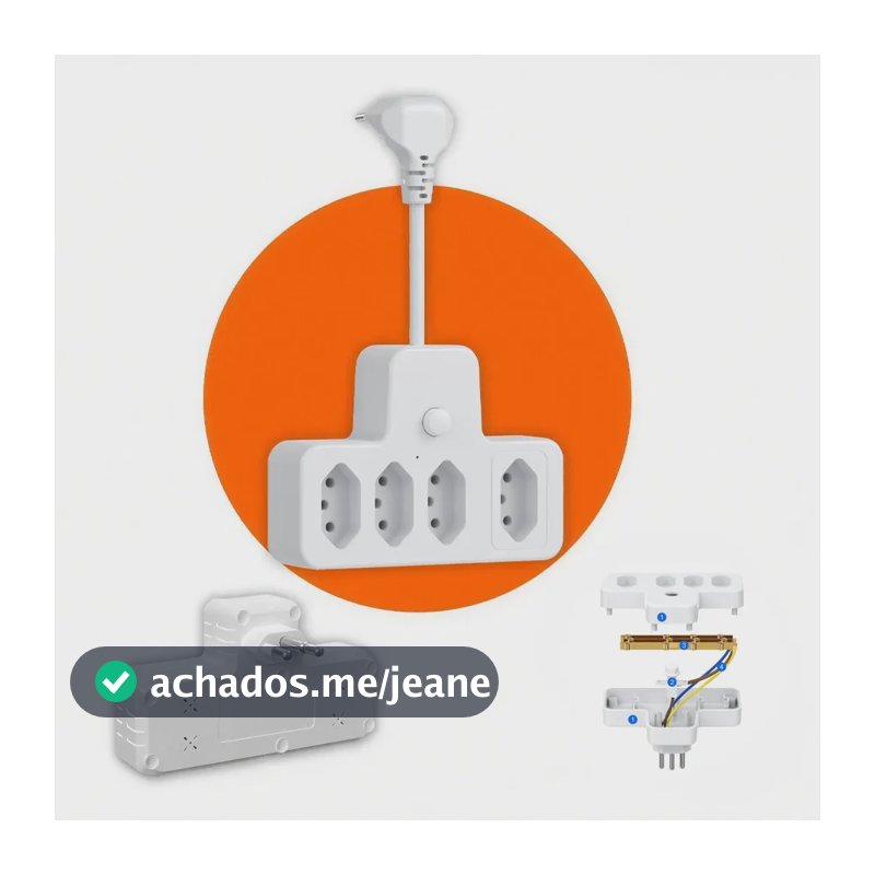 Conector De Extensão Portátil 3 Universal Plug Carregador Tomada De 4 Tomadas