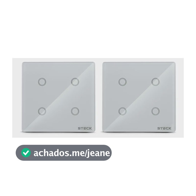 Kit 2 Interruptores Inteligentes 4x4 Smci4bs2 Branco Steck 10 A 125v Branco