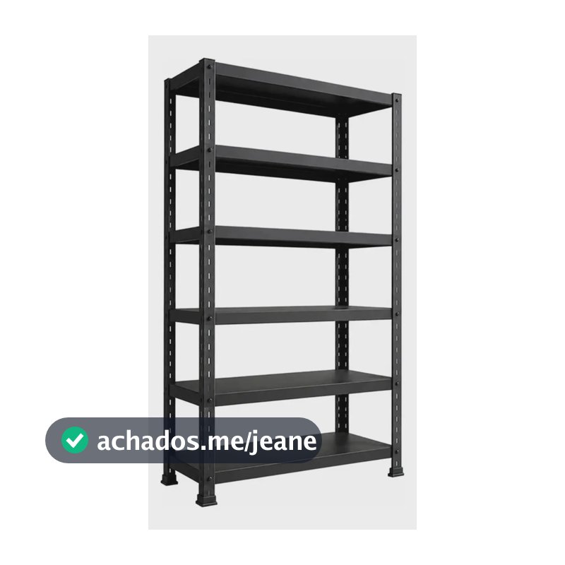 Estante De Aço 6 Prateleiras 198x90cm Multiuso Resistente Preto