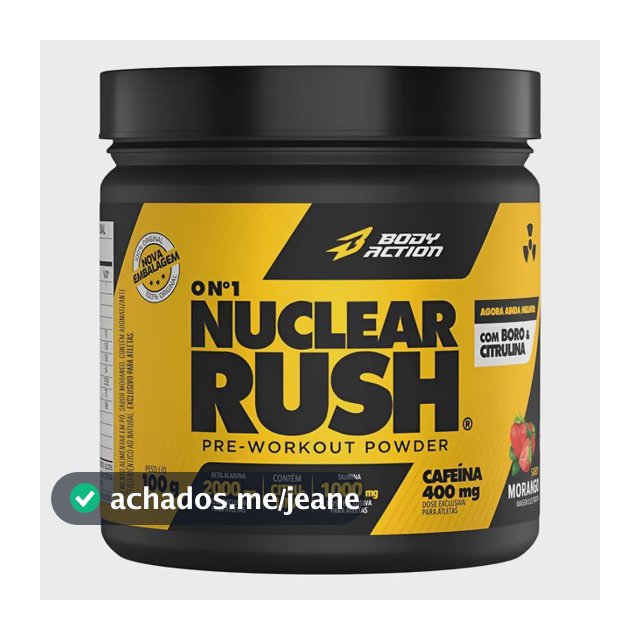 Pre Treino Nuclear Rush 100g Nova Formula Boro E Citrolina