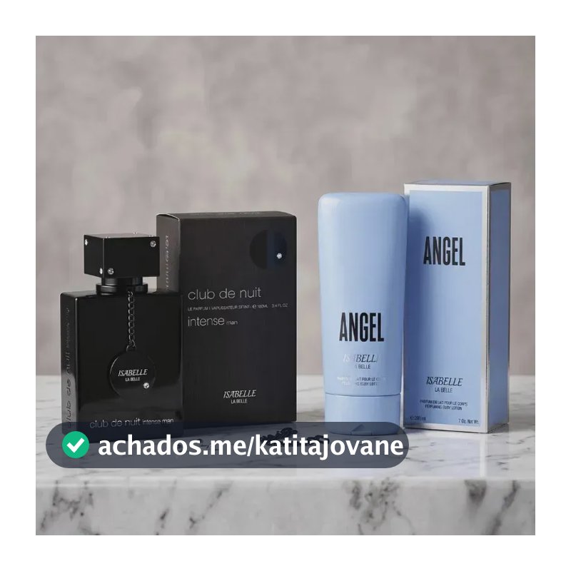 Kit Perfume Club De Nuit Intense Man 100ml + Creme Angel 200ml Isabelle  Alta Fixacao Layering Longa Duracao