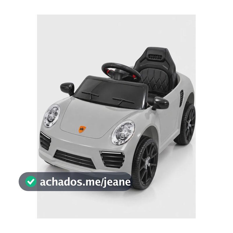 Carro Infantil Eletrico Passeio Carrinho Direção 2 Em 1 Cor Cinza Carrinho Divertido Criança Musica Portas Abrem 4 Rodas