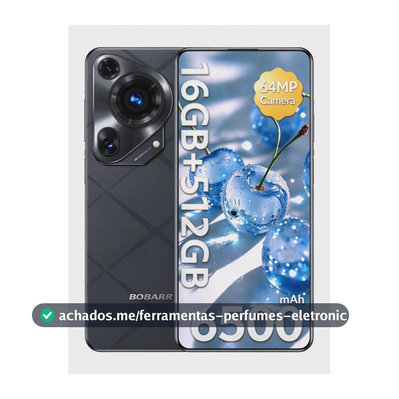 Celular-5G 16GB+512GB P70 Ultra Dual SIM Dimensity 9200 Bateria 6500mAh Tela 6.82" 2K Câmera 64 Mp + 32 Mp Android 15 IP68 - Preto