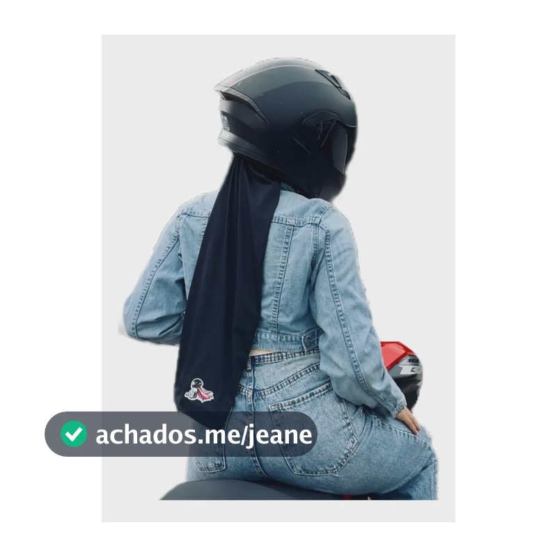 Touca Bandana Tubo Rosaveloz Para Uso De Capacete Femenino Preto Liso G
