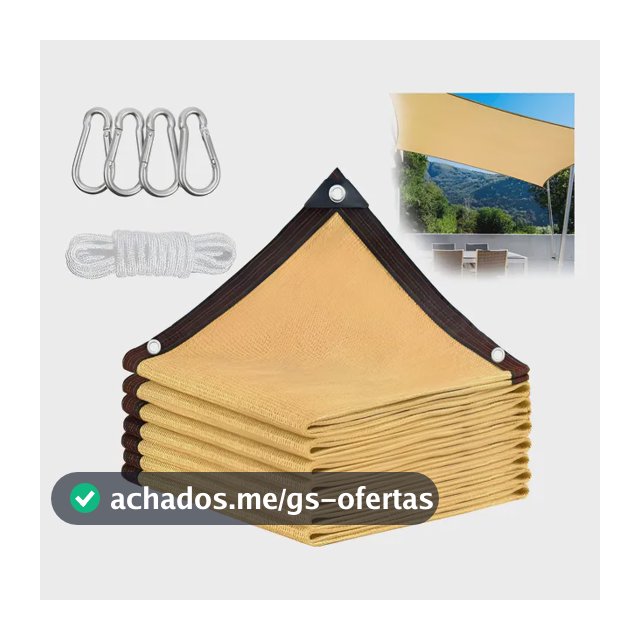 Lona Tela Toldo Sombrite 95% Sombra Shade Garagem Jardim 4x5 Bege