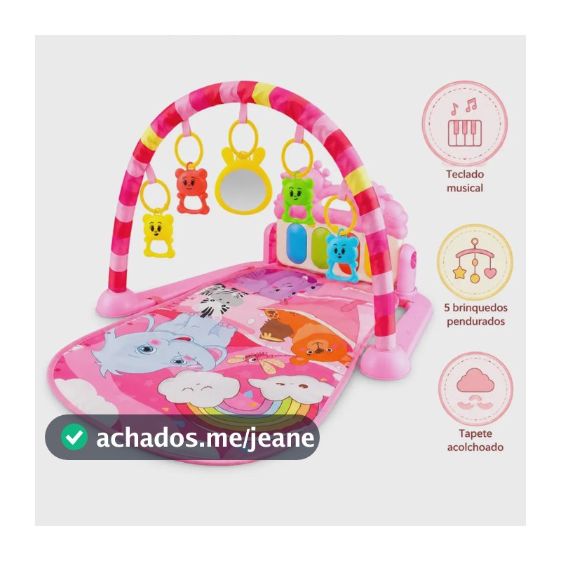 Tapete Atividades Ginásio Musical Bebê Com Mobile E Teclado Atacarejo Kids
