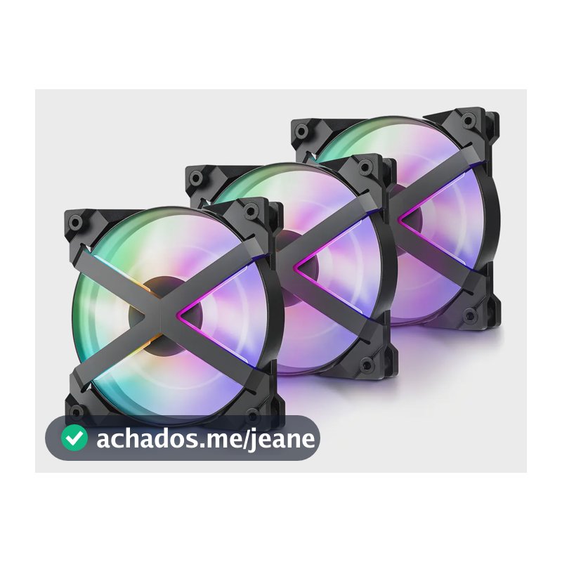 Kit Com 3 Fans Gamer 120mm Deepcool Mf120 Gt Rgb Preto