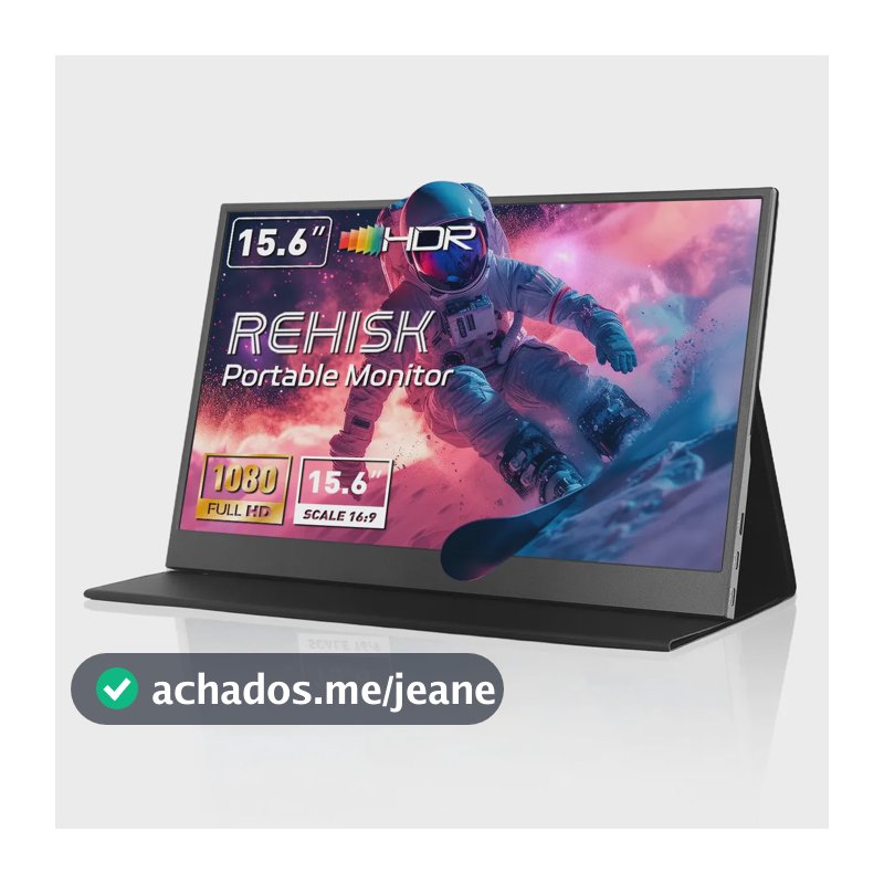 Monitor Portátil de 15.6" Full HD IPS com USB-C e Mini HDMI
