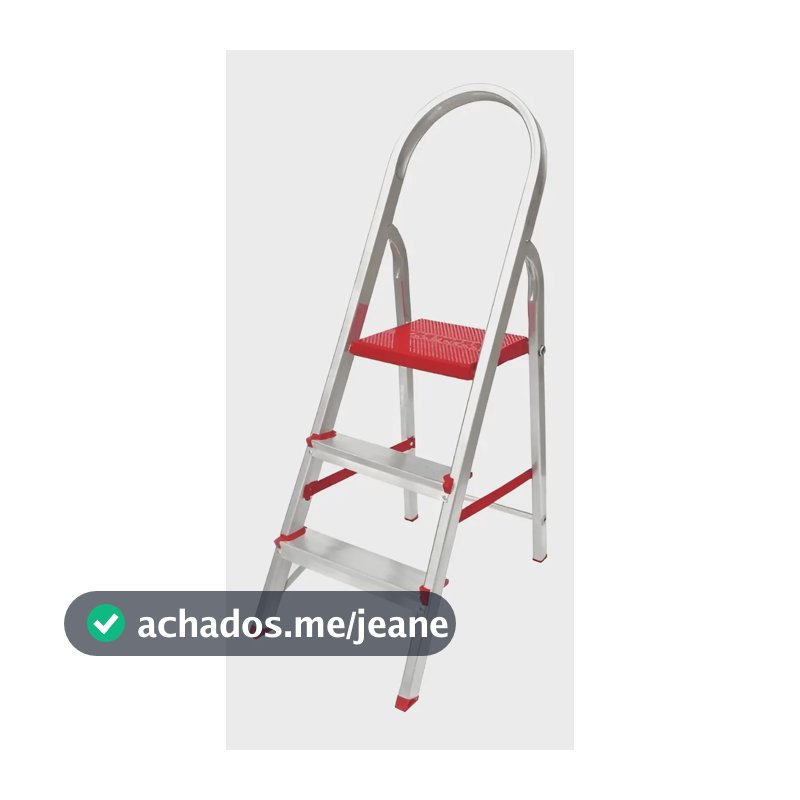 Escada Botafogo 3 Degraus Alumínio Dobrável Pintor Resistente Água