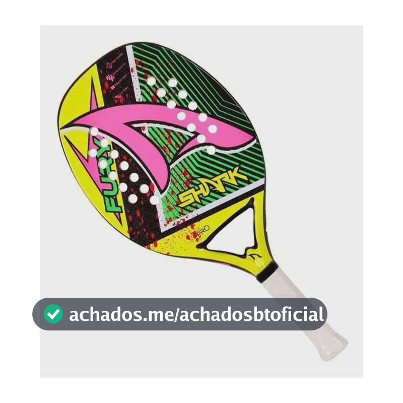Raquete De Beach Tennis Shark Fury 2022 Fibra De Vidro Rosa/amarelo
