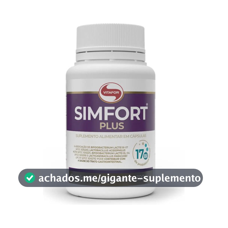 Simfort® Plus Vitafor Probióticos Ativos 17 Bilhões 60 Caps