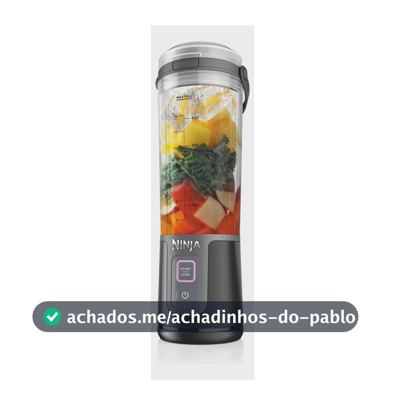 Liquidificador Portátil Ninja Blast Sem Fio Copo 470ml Fácil de Limpar Ideal para Vitaminas Shakes e Bebidas Bivolt