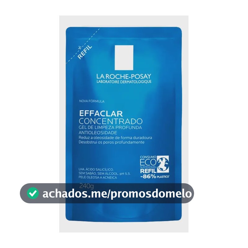 Gel de Limpeza Facial Refil para Pele Oleosa e Acneica com Ácido Salicílico, LHA e Zinco de Limpeza Profunda e Controle Duradouro da Oleosidade Effaclar La Roche-Posay 240g