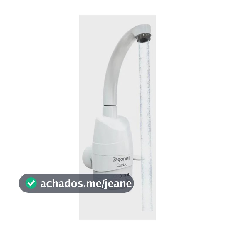 Torneira Elétrica Zagonel Luna 5500W Parede 4 Temperaturas Bica Alta Giratória 360° Cozinha Arejador Antirrespingo Branca Polida
