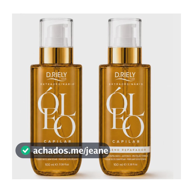 Óleo Extraordinário D.riely Hair  Tratamento Capilar, Brilh 2x 100 Ml  Kit Econômico