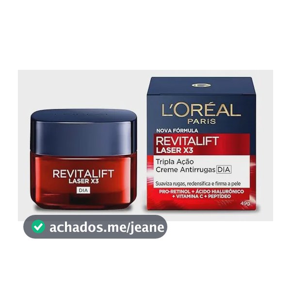 Creme Facial Anti-idade, com PRO-XYLANE e Ácido Hialurônico, Corrige Rugas e Flacidez, Revitalift Laser X3 L'Oréal Paris 50ml
