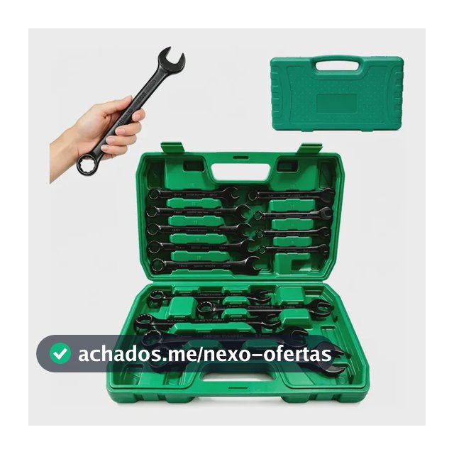 Jogo Chave Combinada Profissional 8 A 24 Mm Com Maleta 14pcs Preto