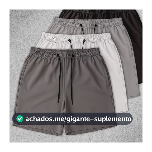Kit 4 Shorts Praia Masculino Com Elastano Liso Do P Ao G1