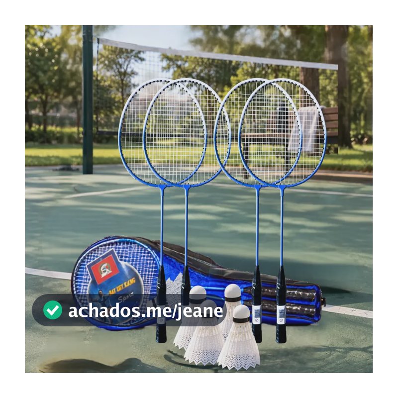Kit Badminton Completo Bolsa Transporte Raquetes E Petecas