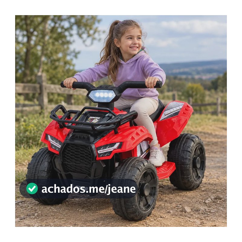 Quadriciclo Infantil Quadzilla Elétrico 6v Com Faróis de LED Seguro Para Meninos Meninas Cor Vermelho