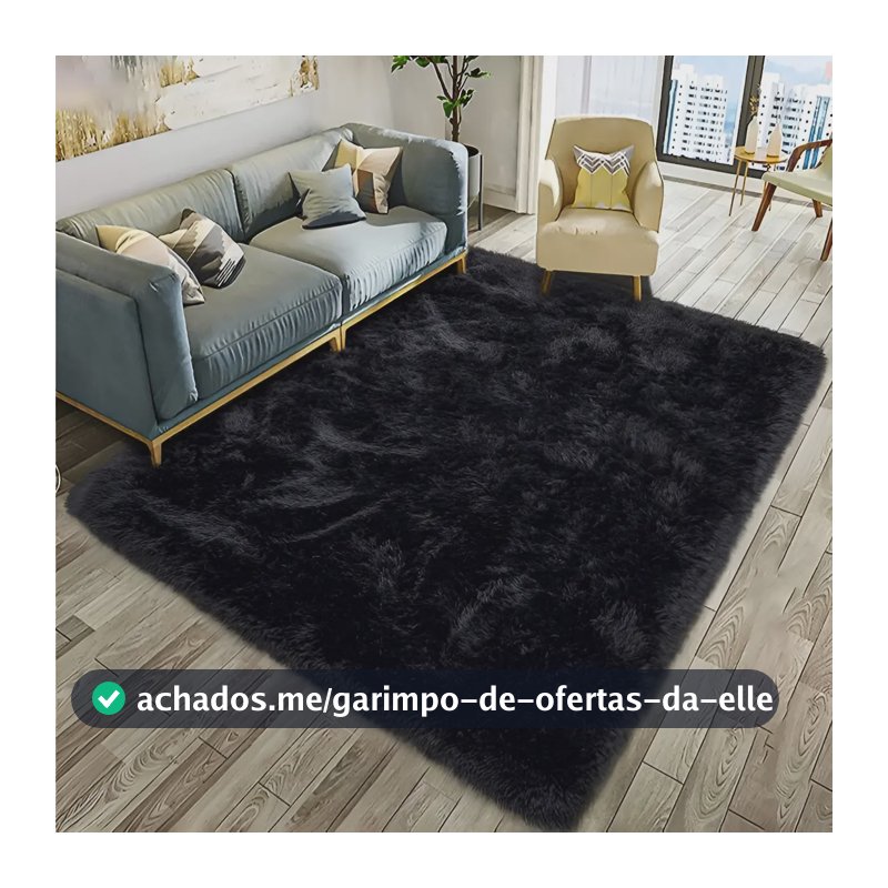 Tapete Felpudo Para Sala e Quarto de Poliéster 2m x 1.5m Antiderrapante
