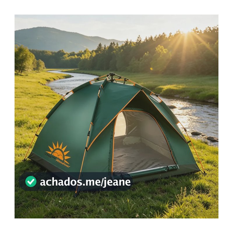 Barraca de Camping Automática New Hawaii 3-4 Pessoas Verde, Impermeável, Ideal para Reuniões Familiares