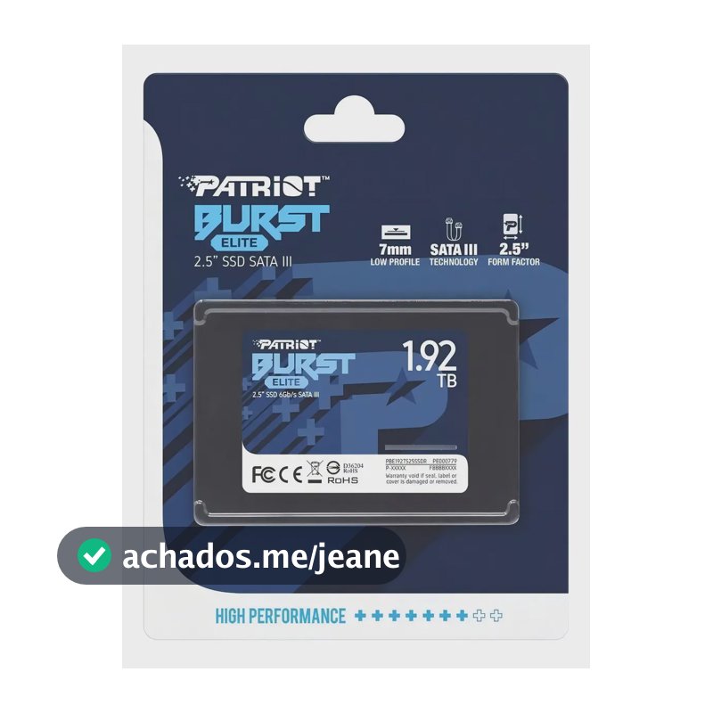 Disco Sólido Interno Patriot Burst Elite 1,92 Tb Sata Iii Pr Cor Preto