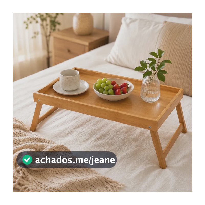 Bandeja Cafe Da Manha Bambu Dobrável Cama Sofá Moderno Decorales