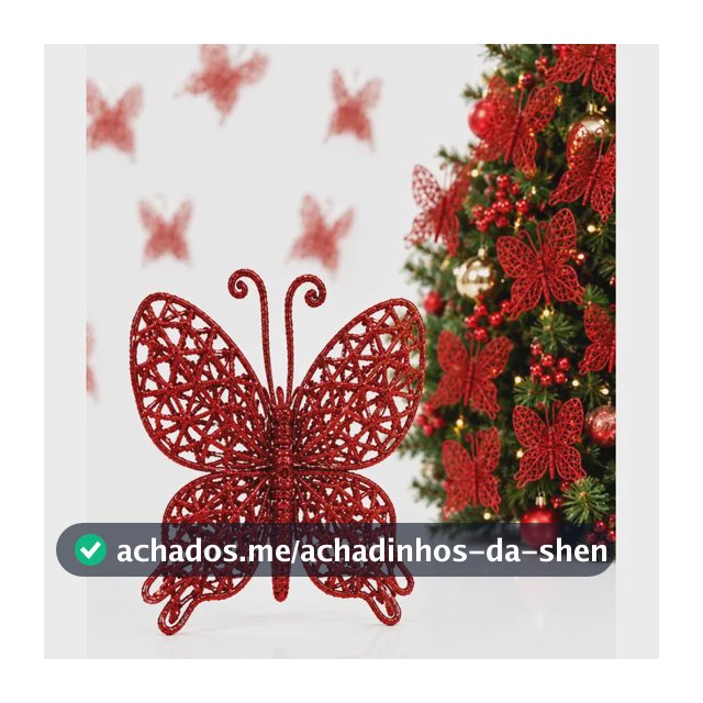 Kit C/12 Flor Luxo Borboleta Decoração Enfeite Árvore Natal
