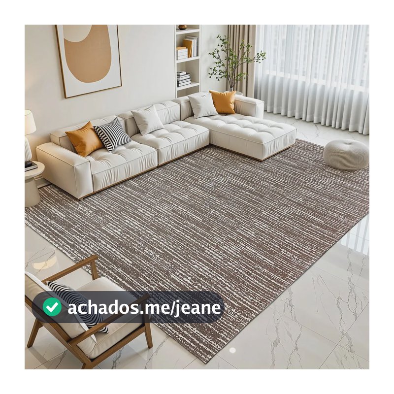 Tapete Jacquard Moderno para Sala, Quarto e Escritório - Marrom 2,50x3,00 m