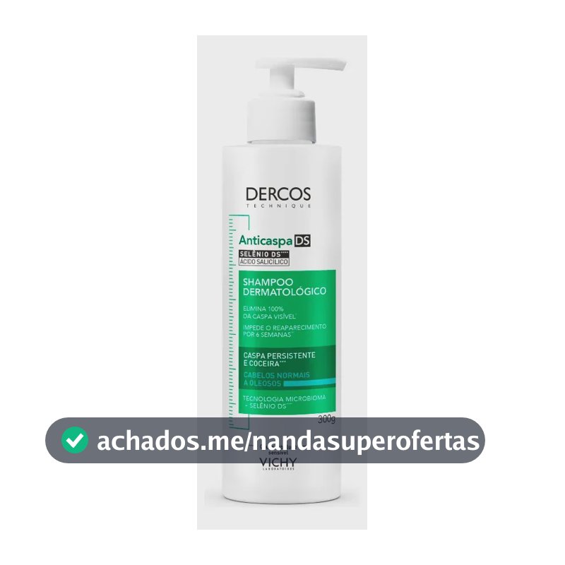 Shampoo Anticaspa Cabelos Normais a Oleosos, Dercos DS Vichy, 300g