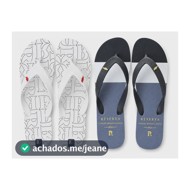 Kit 2 Pares Chinelo Masculino Reserva Confortável E Macio Coqueiro E Preto Cinza 39/40