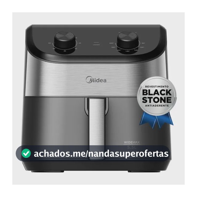Fritadeira Air Fryer 5,5l Widemax Com Interior De Alumínio 1900w Midea