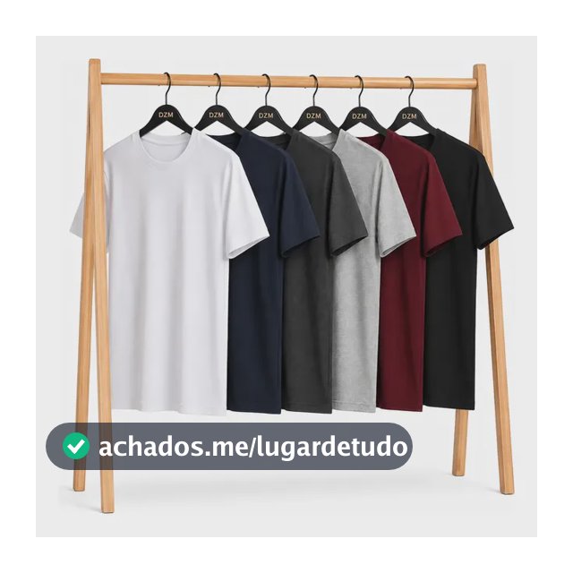 Camiseta Masculina 100% Agodão Premium Dzm-basic Kit 5