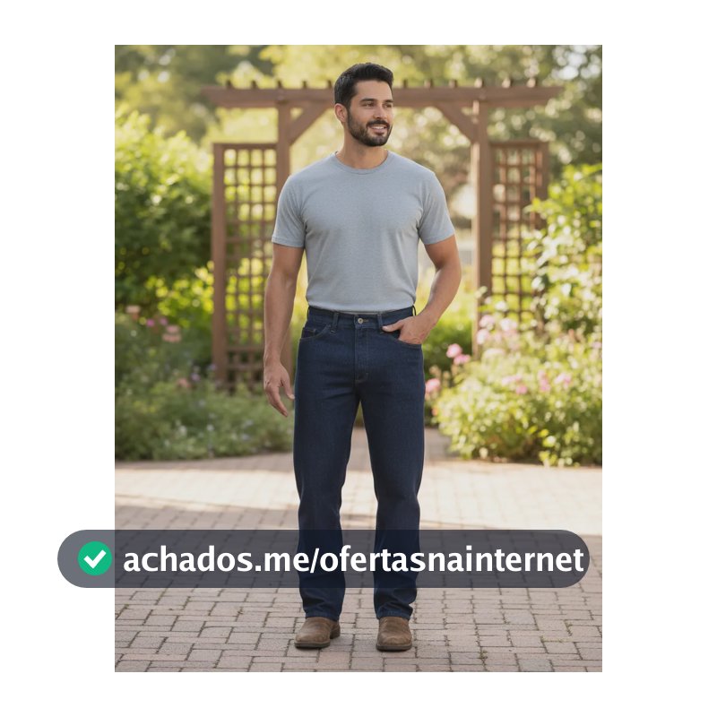 Calça Jeans Masculina Tradicional Básica Corte Reto Mzoco