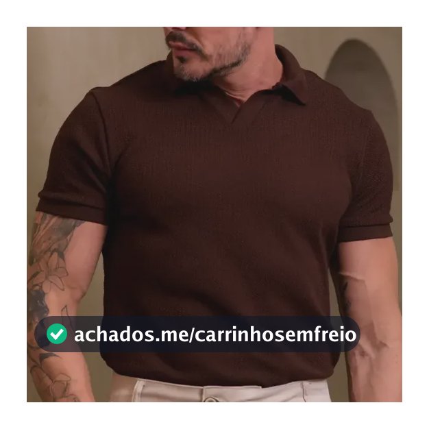 Camisa Polo Masculina Texturizada Gola V Slim Fit Oxing Wear