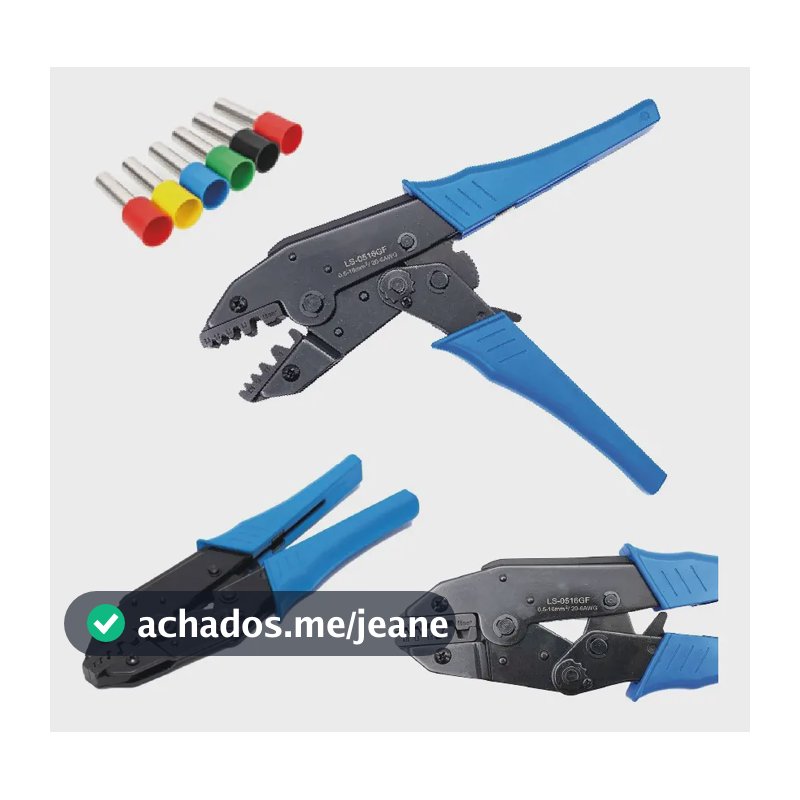 Alicate Crimpar Terminais Ilhos Tubolar 0,5 Até 16mm²