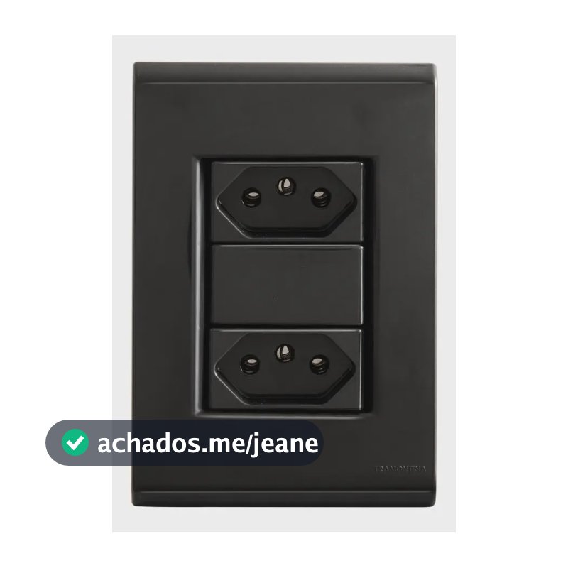 Conjunto 2 Tomadas 10a Liz Grafite Tramontina Cor Preto