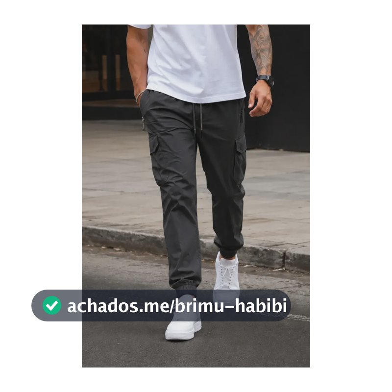 Calça Cargo Para Homem Slim Com Elastano Esportiva Preto G 44
